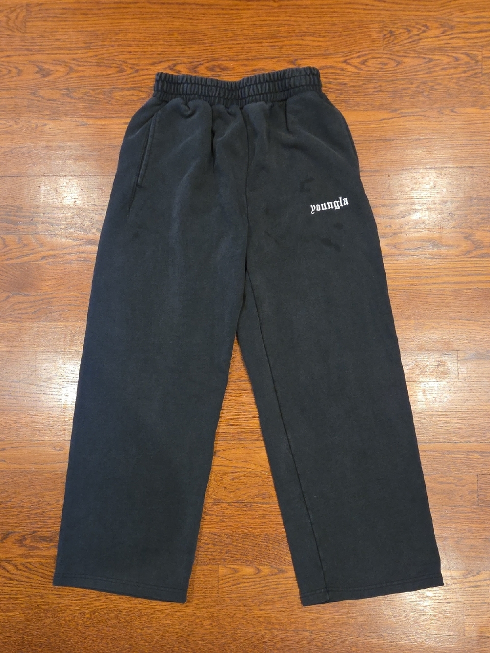 YoungLA Black Sweatpants Wide Leg 2111 Classic Baggy